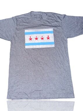 Hamilton Gray Chicago Flag Graphic Tee - Men's Medium
